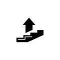 Continuous growth black icon concept. Continuous growth flat vector symbol, sign, illustration.