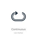 Continuous icon vector. Trendy flat continuous icon from user interface collection isolated on white background. Vector
