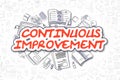 Continuous Improvement - Cartoon Red Text. Business Concept. Royalty Free Stock Photo