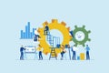 Continuous improvement concept in business. Diagram illustrates iterative process of development, management, growth. Circle