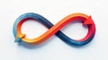 Continuous improvement cycle abstract design of intertwined arrows representing endless progress and development. Generative AI Royalty Free Stock Photo