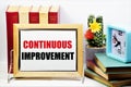 Continuous improvement. The inscription in the future planning plate.