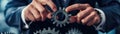 Continuous improvement manager implementing process enhancements Royalty Free Stock Photo