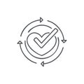 Continuous improvement and quality assurance process icon with a heart and check mark Royalty Free Stock Photo