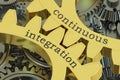 Continuous integration concept on the gearwheels, 3D rendering