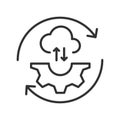 Continuous integration icon in line design. integration, cloud, update, process, automation, agile, sync on white background Royalty Free Stock Photo