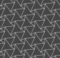 Continuous Islamic Vector Diagonal, Design Texture. Seamless Monochrome Graphic Triangular Grid Pattern. Repeat Minimal Geo, Art