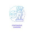 Continuous learning blue gradient concept icon Royalty Free Stock Photo