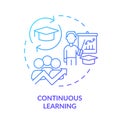 Continuous learning blue gradient concept icon Royalty Free Stock Photo
