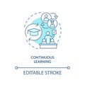 Continuous learning turquoise concept icon