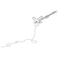 Continuous line abstract drawing of hands playing guitar. Minimalist style vector illustration. Royalty Free Stock Photo