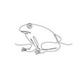Continuous line art drawing of frog. Minimalist black outline art frog isolated on white background Royalty Free Stock Photo
