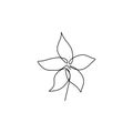 Continuous line art drawing of minimal flower hand drawn vector illustration single one design Royalty Free Stock Photo