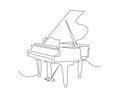 Continuous line art of Grand Piano. One line drawing abstract Grand Piano