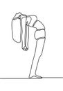 Continuous line art or one line drawing of a woman stretching arms is relaxing picture vector illustration. Happy young yoga girl