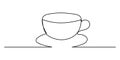 Continuous line art or One Line Drawing of coffee,warm. and Coffees cup shop concept