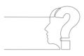 Continuous Line Art Question Mark on Head Vector Illustration Thinking Concept Royalty Free Stock Photo