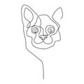 continuous line cat head eps 1 Royalty Free Stock Photo