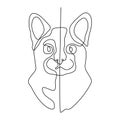 continuous line cat head eps 1 Royalty Free Stock Photo