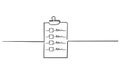 Continuous line Clipboard icon design template handddrawn doodle style Royalty Free Stock Photo