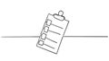 Continuous line Clipboard icon design template handddrawn doodle style