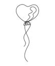 Continuous line drawing. Balloon. Royalty Free Stock Photo