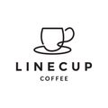 Continuous line cup of coffee or tea logo design vector graphic symbol icon illustration creative idea Royalty Free Stock Photo