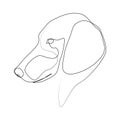 Continuous line Dachshund. Single line minimal style dog vector illustration. Portrait