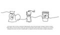 Continuous line design of coffee making Royalty Free Stock Photo