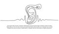 Continuous line design of ear using aids Royalty Free Stock Photo