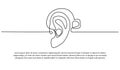 Continuous line design of ear using aids Royalty Free Stock Photo