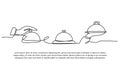 Continuous line design of ordering a meal at a restaurant Royalty Free Stock Photo