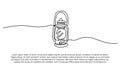 Continuous line design of petromax lamp Royalty Free Stock Photo