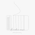 Continuous line drawing. accordion music. simple vector illustration. accordion music concept hand drawing sketch line