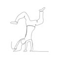 continuous line drawing of acrobat man. isolated sketch drawing of acrobat man line concept. outline thin stroke vector Royalty Free Stock Photo