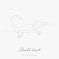 Continuous line drawing. adorable desert lizard. simple vector illustration. adorable desert lizard concept hand drawing sketch