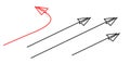 Continuous line drawing of airplane paper flying different direction