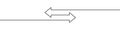 Continuous line drawing of arrows. Left and right arrows. Line art of arrow