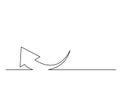 Continuous line drawing of arrows to four directions