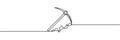 Continuous line drawing art Pickaxe tool Mining Pickaxe concept