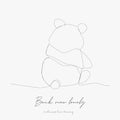Continuous line drawing. back view lonely panda. simple vector illustration. back view lonely panda concept hand drawing sketch