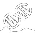 Continuous line drawing biotechnology DNA concept