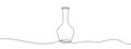 Continuous line drawing of bottle. Wine bottle linear icon. One line drawing. Wine bottle continuous line icon