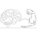 Continuous line drawing brain self discipline