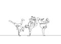 Continuous line drawing break dancer isolated on white background. Modern dancing theme with minimalism one hand drawn vector