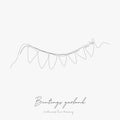 Continuous line drawing. buntings garland. simple vector illustration. buntings garland concept hand drawing sketch line
