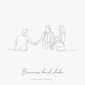 Continuous line drawing. business hand shake. simple vector illustration. business hand shake concept hand drawing sketch line