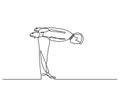 Continuous line drawing of business person - bowing down