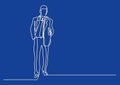 Continuous line drawing of business person greeting