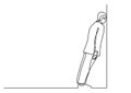 Continuous line drawing of business situation - man stuck in dead end job Royalty Free Stock Photo